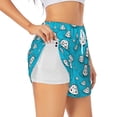 thumbnail image 3 of Lsque Hippo In Water Head Printed Women's Running Shorts with Liner Pockets,Elastic Quick Dry Workout Athletic Gym Yoga Shorts,Womens High Waist Shorts-X-Large, 3 of 9