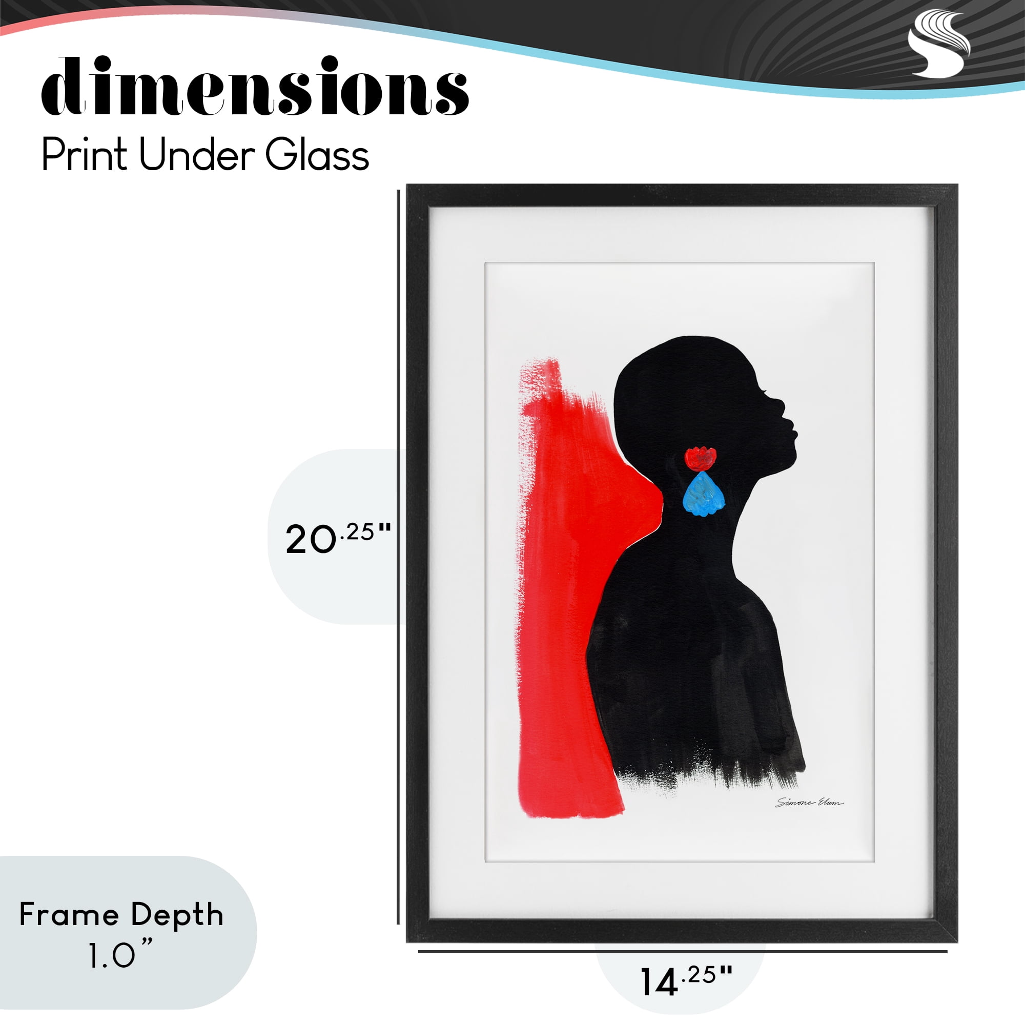 Stupell Industries Dreaming In Color Black Framed Print Under Glass, design by Simone Elum