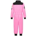 thumbnail image 3 of Pandaie Girls Astronaut 2Pcs Costume Set Zipper Jumpsuit with Embroidered Cap for Halloween Space Themed Party Light Pink,8-10 Years, 3 of 7
