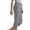 Light Gray, variant on iHPH7 Capri Pants for Women Spring Summer Cotton Linen Straight Wide Leg Loose Drawstring Elastic Waist Cropped Trouser Black L