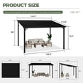 thumbnail image 5 of NETAJE 10'x12' Outdoor Metal Gazebo, Hardtop Wall Mounted Gazebo & Pergola with Metal Sloping Roof, for Backyard, Deck, Patio, 5 of 7