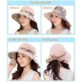 thumbnail image 6 of JUNWELL Sun Hats for Women Packable Sun Hat Wide Brim UV Protection Beach Sun Cap - Blue, 6 of 7