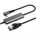 thumbnail image 1 of Adaptador Ethernet Gigabit de 1000 Mbps, Tipo C A Tarjeta de Red RJ45, Convertidor Ethernet Gigabit de 1000 Mbps en Ángulo Recto, 1,2 Metros., 1 of 5