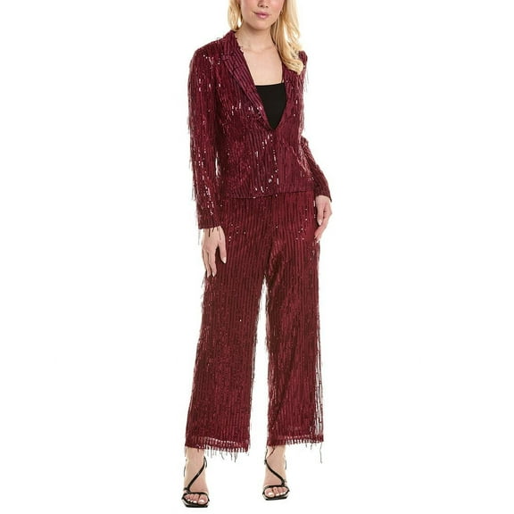 Nanette Nanette Lepore womens  2pc Jacket & Pant Suit Set, 10, Red