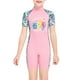 thumbnail image 1 of Buceo vela chicas traje de neoplas uv protección niños traje de baño manga corta redondo cuello redondo cremallera traje de baño rompiendo guardia shorty mojado traje rosa s Vogacara OD003665-01, 1 of 7