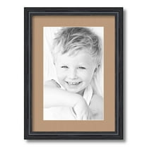 ArtToFrames 12.5x18 Matted Picture Frame with 8.5x14 Single Mat Photo Opening Framed in 1.25 Black Stain on Solid Red Oak and 2 Desert Sand Mat (FWM-4083-12.5x18)