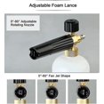 thumbnail image 4 of Pistola De Cañón De Espuma De Alta Presión, Botella Dispensadora De Jabón con Lanza De Espuma Rápida Ajustable De 1/4"L con 5 Boquillas Y Pistola De Lanza De Espuma para Lavado De Autos, 4 of 5