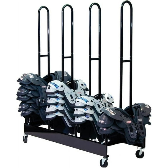 Champion Sports Heavy Duty Four Stack Shoulder Pad Rack with Swivel Casters