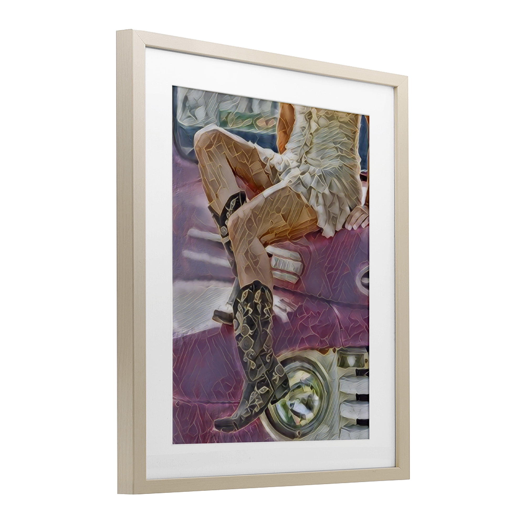 Romantic Westerns Cowgirl Birch Framed Print Under Glass, design by Jesse Keith