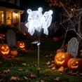 thumbnail image 3 of AZXY Solar White Ghost Stake Lights Halloween Decorations, Halloween Yard Decor Halloween Outdoor Decor, Halloween Decor for Lawn Path Front Porch Party, Light Up Solar Yard Spooky Ornament Supplies, 3 of 6