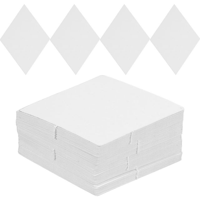 KAKOWELY Gabarit de Courtepointe en Diamants Papier de Raccordement Blanc Courtepointe Bricolage Papier Fleur 100 Pcs Gabarits en Forme de Diamant pour Projets de Patchwork Réutilisable Facile à Utiliser Tous les Niveaux de Compétence