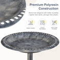 thumbnail image 6 of VECELO 28" Height Pedestal Birdbath Outdoor Garden Decor, Vintage Yard Art Bird Baths, Silver, 6 of 11