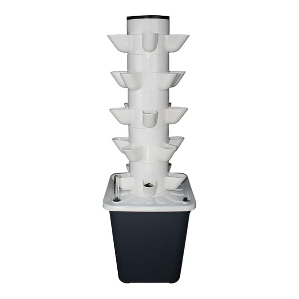 Kit de torre para sistema de cultivo hidropónico, jardinera vertical para interiores y exteriores 25 agujeros