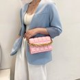 thumbnail image 3 of Bolso de mensajero de PU con patrón de cuadros retro para mujer, bolso de cadena informal (rosa) Tmvgtek Para estrenar, 3 of 9