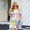 thumbnail image 2 of Robe d'Été Mode Dessin Animé Hello Kitty & Friends Imprimée Robes Femmes Filles Manches Courtes Robe Princesse Vêtements Filles Aguichant Été, 2 of 6