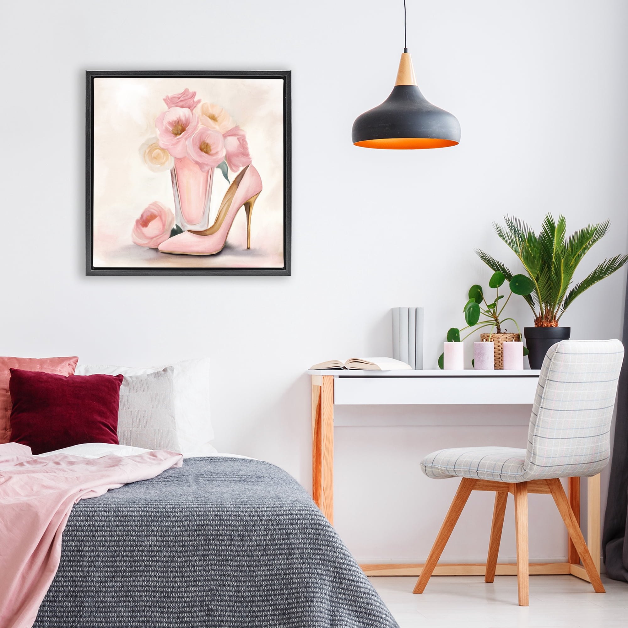 Stupell Industries Pink Beauty Bouquet Black Framed Floater Canvas Wall Art, design by Kim Allen