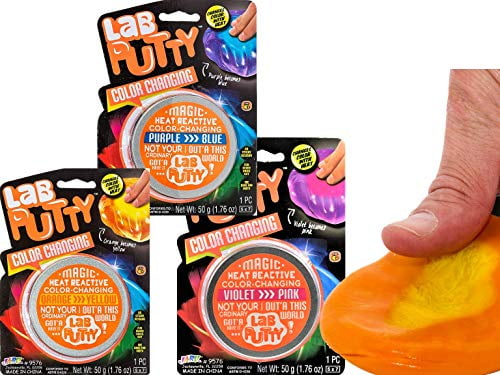 6 Pack 2 of Each Color Magic Heat Reactive Color Changing Lab Putty Slime 