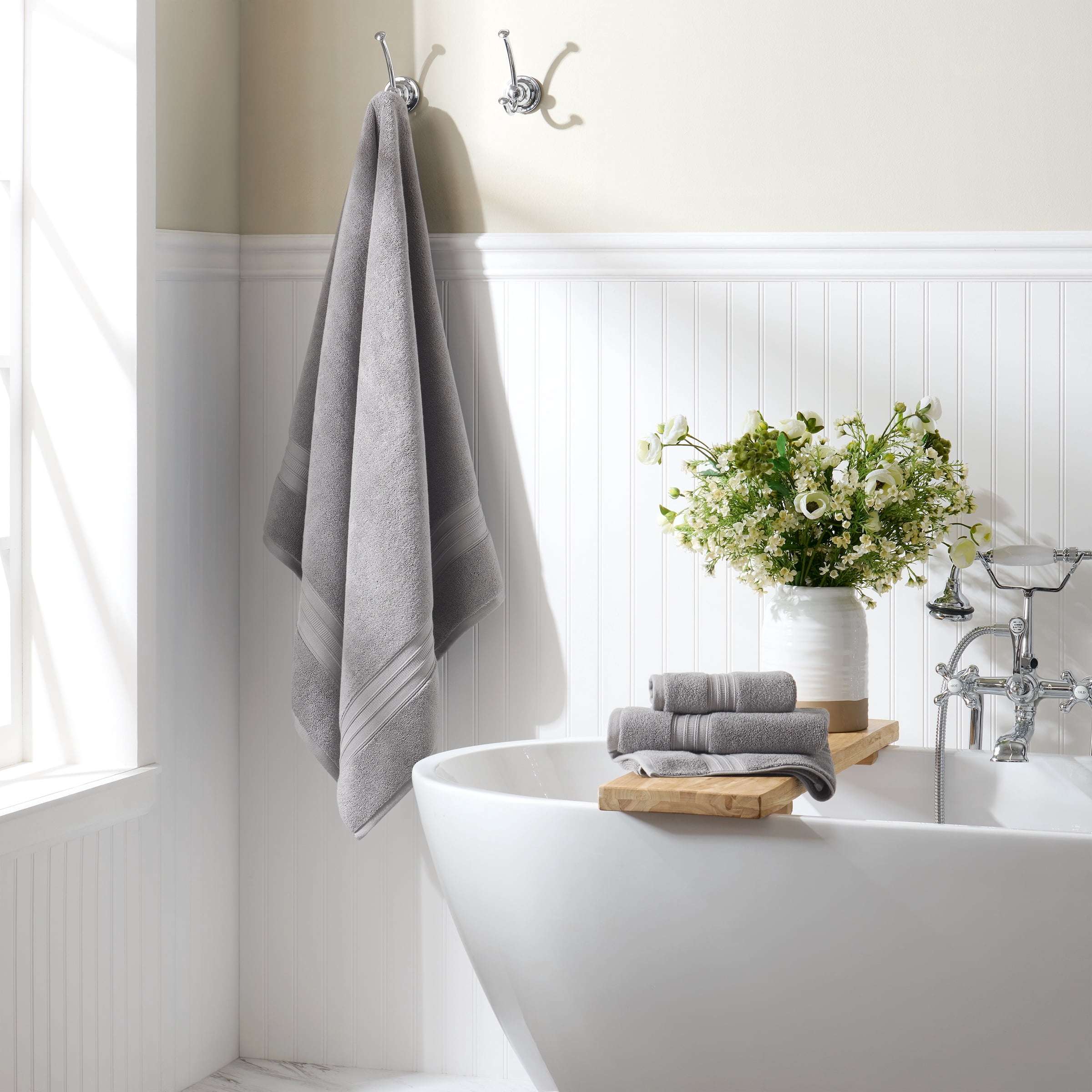 Wamsutta 1846 Luxury Solid Bath Sheet 2 Piece Set, Grey