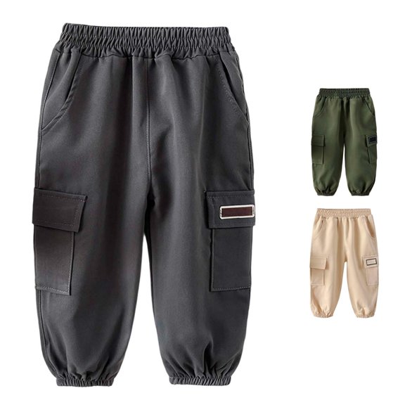 TinyBloomm Boys Pants Kids Casual Joggers Cargo Pants With Elastic Comfortable Loose Fit Trousers For Toddler To Big Boys Daily Wear, Size 5-6 Years