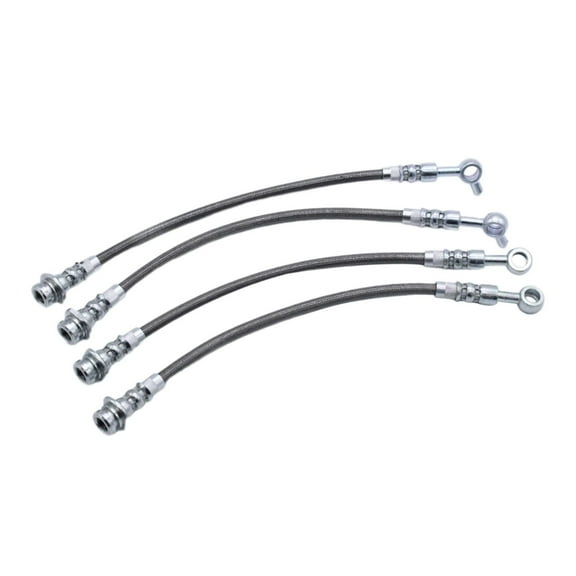 Dickly 4 Pieces Braided Brake Hose Kit Repair Parts Accessories Front Rear Brake Lines