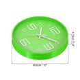 thumbnail image 2 of Uxcell 12" Wall Clock Battery Operated Silent Non Ticking 3D Numbers Clock, Green, 2 of 6