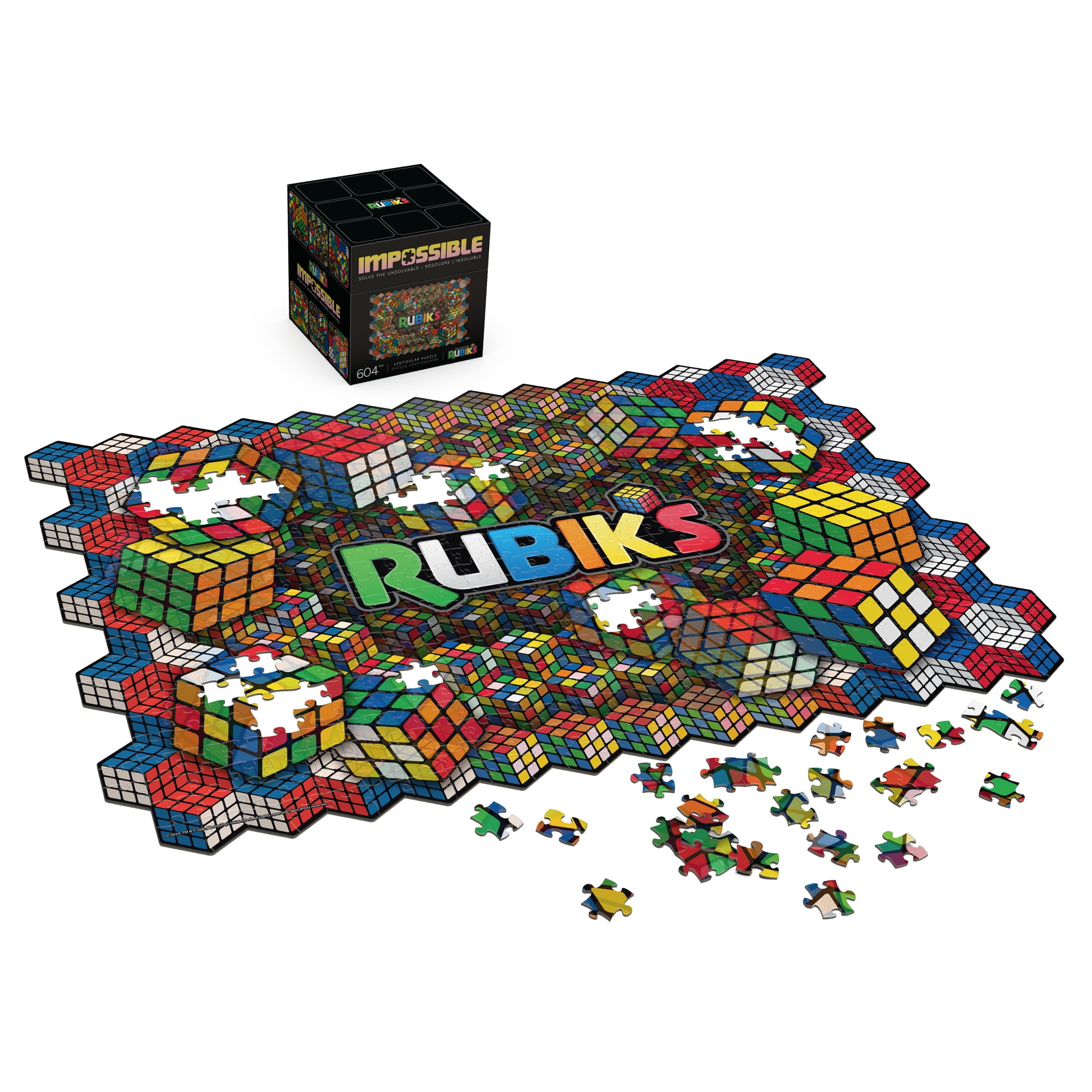 Rubik’s Cube, Rubik’s Impossible Puzzle, 604-Piece Lenticular Puzzle, Ages 14+, Rubik’s Impossible Puzzle