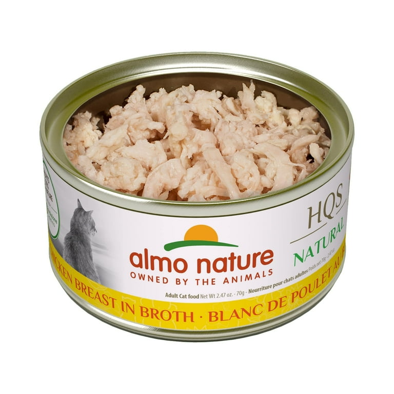 Almo Nature HQS Natural Cat Grain Free Salmon and Chicken In Broth Canned Cat Food Almo Nature HQS Natural Cat Grain Free Salmon and Chicken In Broth Canned Cat Food