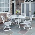 thumbnail image 3 of Homestyles Capri Aluminum Outdoor Dining Table with Umbrella Hole, White (1 Count), 3 of 4