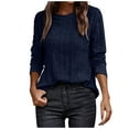 thumbnail image 1 of AherBiu Tunic Sweaters for Women Long Sleeve Tops Crewneck Warm Comfy Basic Layer Top Blouse, 1 of 6