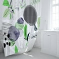 thumbnail image 3 of Gorgeous Boho Shower Curtain, Abstract Mid Century Shower Curtain Set Green Leaves Bath Curain Modern Minimalist Bathroom Decor Watercolor Grey Shower Curtains with Hooks, 72" x 72, 3 of 6