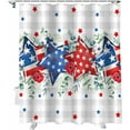 thumbnail image 5 of Independence Day 4th of July Shower Curtain, Star with Eucalyptus Leaves Shower Curtain Set with Hooks, Summer Waterproof Fabric Shower Curtains for Bathroom Decor, 72x72 Inch Bath Curtain, 5 of 6