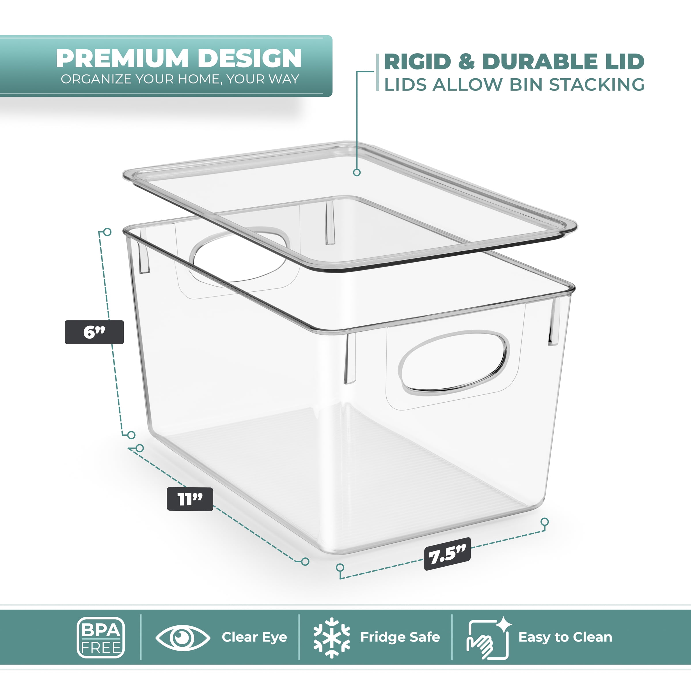 Sorbus Large Storage Clear Containers with Lids Toy Bins and Organizers - 4 Pk