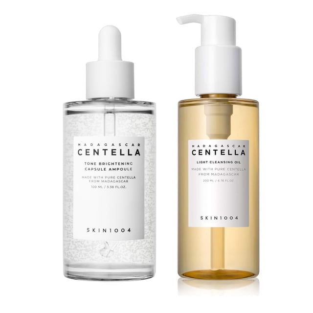 Ampolla de centella de Madagascar SKIN1004 de Skincare, 100 ml, más aceite limpiador de 200 ml