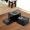 thumbnail image 4 of 6Pcs Acrylic Display Riser Acrylic Cube Box Display Stands Acrylic Display Nesting Cubes Black, 4 of 14