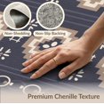 thumbnail image 6 of ODIKA 2'x3' Navy Beige Southwestern Diamond Medallion Washable Doormat Geometric Motifs with Interlocking Chain for Entryway, Kitchen, Laundry Room, Non-Slip, Low Pile, 6 of 7