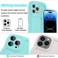 thumbnail image 2 of Compatible with iPhone 14 Pro 6.1" Wavy Edge Case, Cute Solid Color Curly Wave Shape Frame Design for Women Girls, Soft TPU Rubber Full-Body Shockproof Bumper Protection Phone Case, Mint, 2 of 13