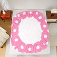 thumbnail image 5 of Homewish Teens Female Men Polka Dots Twin Sheet Sets 3pcs,Pink White Twin Fitted Sheet Microfiber,Minimalist Vintage Geometric Circle Breathable Flat Sheet,Super Cozy Room Decor, 5 of 7