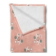 thumbnail image 2 of Coral Soft Flannel Fleece Throw Blanket, Retro Brushstroke Circle Flowers with Several Fragrant Separate Rounds Art Paint, Cozy Plush for Indoor and Outdoor Use, 70" x 90", Coral Grey, by Ambesonne, 2 of 5