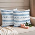 thumbnail image 2 of Blue White Stripe Outdoor Waterproof Pillow Covers, Modern Abstract Geometric Stripes Decorative Square Throw Pillowcase Sofa Cushion Sham for Patio/Couch/Chair, 20"x20" 2 Pack, 2 of 8