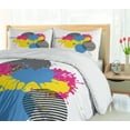 thumbnail image 5 of Ambesonne Vintage Duvet Cover Sets, Grunge Ink Splatter, 2-Queen, Yellow Pink, 5 of 7