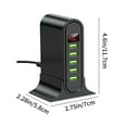 thumbnail image 2 of USB Charger, Fast Charging Hub, Five USB Ports Multi Device Charging Station, Compact U-Shaped Design with Intelligent Safety Protection for IOS android Smartphones Tablets, 2 of 7