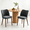 2-pack Linen | Dark Grey, variant on Modern Dining Chairs Set of 2, Comfortable Linen Upholstered Accent Chair with Ergonomic Backrest & Rubberwood Legs, Comfy Kitchen Furniture for Living Room Apartments, Lvory