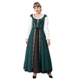 thumbnail image 2 of Renaissance Costume Women, Victorian Dress, Renaissance Dress Women, Renaissance Dress Women Medieval Costume Court Dress Victorian Regency Queen Princess Peasant Dress-Dress+Vest, Dark Green XXL, 2 of 5