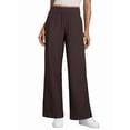 thumbnail image 3 of Women'S High Waist Comfortable Casual Sports Jogging Wide Leg Loose Pocket Pants Dark Brown XL, 3 of 6