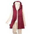 thumbnail image 3 of Dazajoo Womens Puffer Vests Lightweight Sleeveless Long Quilted Jacket with Hood Winter Warm Down Coats,Wine,M, 3 of 9