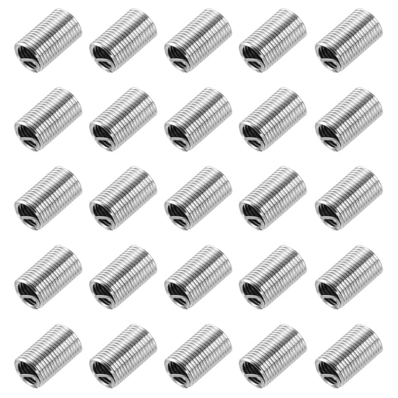 Uxcell 50pcs 1/4-28 UNF 3D Wire Thread Inserts 304 Stainless Steel Helical Type Repair Kit