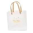 thumbnail image 4 of Bolsa de regalo transparente con asas para ramo de flores Oro 22cmx22cmx8.5cm, 4 of 9