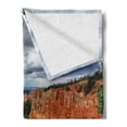 thumbnail image 2 of America Soft Flannel Fleece Throw Blanket, Agua Canyon in Bryce National Park Natural View Trees and Rocks, Cozy Plush for Indoor and Outdoor Use, 60" x 80", Purpleblue Pale Cinnamon, by Ambesonne, 2 of 5