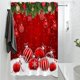 thumbnail image 5 of Cortina de ducha de Navidad roja - Decoración de baño de poliéster de 90cm x 180cm con ganchos • Divisor de habitación y cortina de residencia • Decoración impermeable para las fiestas, 5 of 6