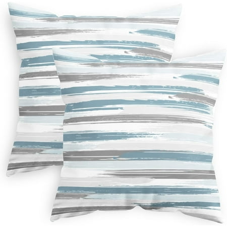 

CaliTime Throw Pillow Cases Pack of 2 Cozy Fleece Rock Stone Geometric Texture Decorative Cushion Covers for Couch Bed Sofa Farmhouse Decoration 16x16 Inches Smoke Blue Grey